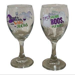 Set of 2 Halloween wine glasses